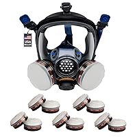 Parcil Distribution PD-100 Full Face Respirator Mask and 5 P-A-1 filters for the Price of 5 Filters