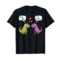 T-Rex Dinosaur Couple Hug Me Valentines Day Funny Shirts (4XL, Black)
