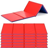 Geelin 6 Pack Folding Rest Mat Toddler Nap Mat Upgraded Folding Exercise Mat 1 Inch Thick Gymnastics Mat 4 Section Classroom Sleeping Mat for Yoga School Daycare Travel and Home