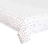 12 Pack Plastic Tablecloths for Rectangle Tables, Waterproof Disposable Party Table Cloths with Rose Gold Dot, Table Covers for Decorations, Baby Shower, Birthday, Wedding, 54” x 108”