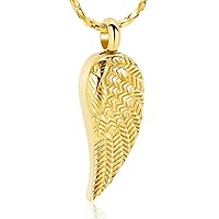 Angel Wing Cremation Jewelry Urn Necklace for Ashes for Women Men Stainless Steel Urn Pendant Ashes Holder Memorial Jewelry