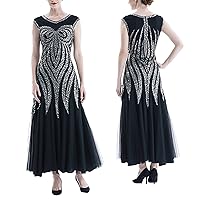 Church Dresses for Women 2024 Plus Size,Party Tassels Sequin Flapper 1920s Vintage Women's Gown Beaded Dress Ni