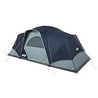 Coleman Skydome XL Family Camping Tent, 8/10/12 Person Dome Tent with 5 Minute Setup, Includes Rainfly, Carry Bag, Storage Pockets, Ventilation, and Weatherproof Liner, Blue Nights