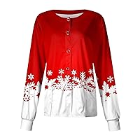 Christmas Womens Tops Christmas Tree Tops Deer T Shirt Loose Crew Neck Long Sleeve Fashion Corset Top