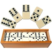 Deluxe 28 Double Six Dominoes Set - Comes with 2 Bonus Dice!