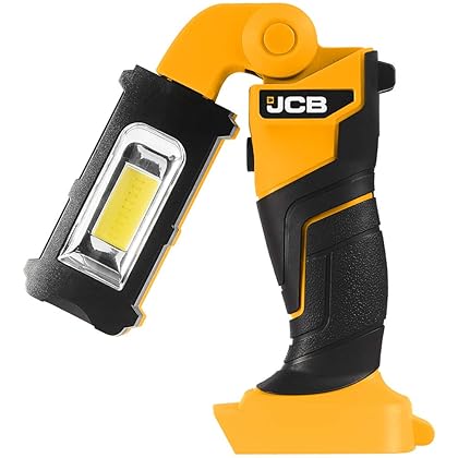 JCB Tools - JCB 20V LED Worklight - Variable Positioning Adjustment - High Lumens Flashlight - Outdoor and Indoor Use - Handheld - Bright Hanging Lamp - For Garages, Emergency, Work, Free Standing