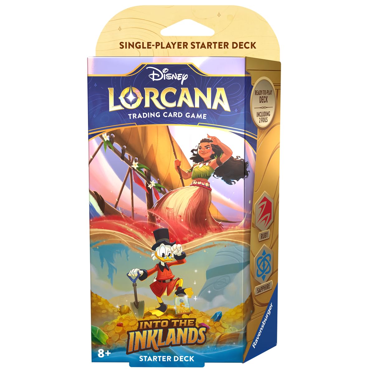 Ravensburger Disney Lorcana: Into The Inklands TCG Starter Deck: Ruby & Sapphire for Ages 8 and Up