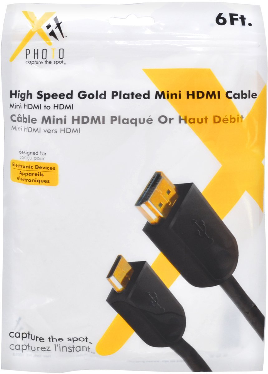 Xit XTMHDMI High Speed Gold Plated Mini HDMI Cable (Black)