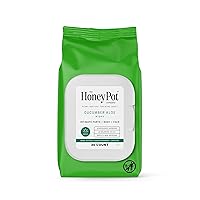 The Honey Pot Company - Feminine Wipes - Daily PH Balancing and Sulfate Free Feminine Products for Parts, Body, or Face - Cucumber Aloe 30 ct.