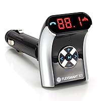 GOgroove FlexSMART X3 Mini Bluetooth Car Adapter for Handsfree Calling, USB Charging, Music Controls for Smartphones, MP3 Players - Aux Bluetooth Adapter for Car - FM Radio Transmitter (Updated 2023)