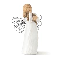 Willow Tree Angel of Friendship, for Those who Share The Spirit of Friendship, Angel Carrying Dog as Reminder of Loyal Pets and Friends, Present and Past, Sculpted Hand-Painted Angel