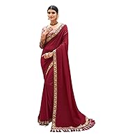 Maroon Peach Zari Embroidered Cocktail Party Indian Women Two Tone Silk Saree Digital Printed Blouse Lace work Sari 2212