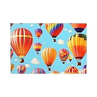 Hot Air Balloons Print Dining Table Placemats Set of 6,Washable Table Mats for Home Kitchen Dining 12 X 18 Ininches