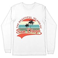San Diego Long Sleeve T-Shirt - Retro T-Shirt - Palm Tree Long Sleeve Tee Shirt