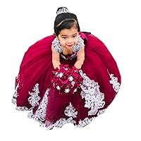 2024 Sliver Embellishment Ball Gown Toddler Little Girls with Straps Puffy Cupcake Flower Girl Dress for Wedding