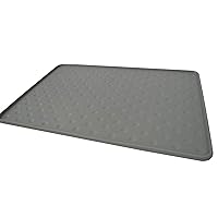 PetFusion Toughgrip Large Plus Dog Food Mat [Just The Right Size Before Getting Too Big @ 27.5 x 17.5]. Waterproof, Extra Tough FDA Grade Silicone, Grey