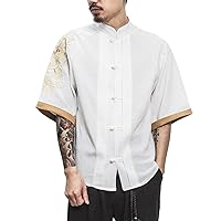 Chinese Style Summer Men's Short-Sleeve T-Shirt, Youth, Casual, Retro Shirt
