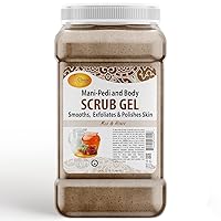 Exfoliating Scrub Pumice Gel, Milk and Honey, 128 Oz - Manicure, Pedicure and Body Exfoliator Infused with Hyaluronic Acid, Amino Acids, Panthenol and Comfrey Extract
