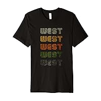 Love Heart West Tee Grunge/Vintage Style Black West Premium T-Shirt