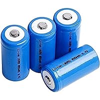 SOENS aa Lithium batteriesRechargeable 18350 Battery Lithium Battery 3.7V 850mah Icr 18350 Cell Button Top for Flashlight Electronic Product,4pcs