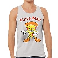 Pizza Man Tank - Funny Design Workout Tank - Cartoon Jersey Tank