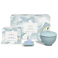 Wellbeing Gift Set, Tea Gift Box w Cafe Tea Cup, Tea Tray & Sampler of 10 Tea Pyramid Infusers