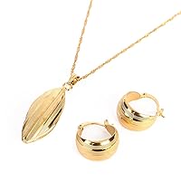 Ethiopian Jewelry Necklace Pendant Earring Set Joias Ouro 22k Gold Plated Arab Jewelry Sets