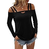 Women Off The Shoulder Tops Cut Out Long Sleeve Sexy Shirts