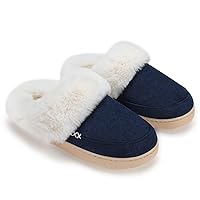 NineCiFun Women's and Men's Suede House Slippers Slip on Fuzzy Slippers with Faux Fur Lining Indoor Outdoor Home Shoes with Rubber Sole