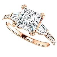 3 CT Princess Cut Colorless Moissanite Wedding Ring, Bridal Ring Set, Engagement Ring, Solid Gold Sterling Silver, Anniversary Ring, Promise Ring, Perfect for Gifts or As You Want Wedding Rings