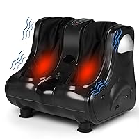 Foot and Calf Massager, Electric Foot Massager with Smooth Heating & Vibrate Function, Adjustable Tilt and Washable Sleeves, Perfect for Relaxation and Pain Relief, up to US Size 9.5 (Black)