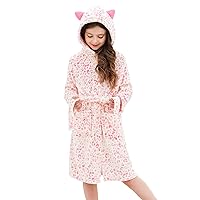 Doctor Unicorn Soft Hooded Rainbow Bathrobe Sleepwear for Girls