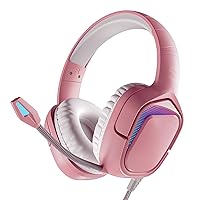 Black Shark Wireless Gaming Headset with Microphone, Bluetooth Xbox Headphone - Fast Connection, No Delay - 2.4GHz USB Headphone with Over Ear Memory Foam for PC, PS5, PS4, Xbox (X1-Pink)