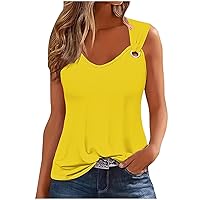 Tshirts for Women Fall Summer Sleeveless Spaghetti Strap Loose Fit Long Tops T Shirt Women 2024