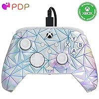 PDP Gaming REMATCH Enhanced Wired Controller Licensed for Xbox Series X|S/Xbox One/PC/Windows, Mappable Back Buttons, Advanced Customizable App - Silver, Frosted Diamond (Amazon Exclusive)