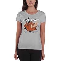 Women's Lion King Pumbaa Not Lazy Fitted T-Shirt: Small