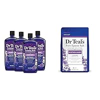 Dr Teal's Foaming Bath with Pure Epsom Salt, Sleep Blend with Melatonin & Epsom Salt Soaking Solution, Soothe & Sleep, Lavender, 3lbs (Packaging May Vary)