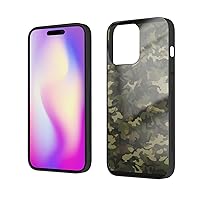 Geen Camouflage Printed Case for iPhone 14 Pro Max Cases 6.7 Inch - Tempered Glass Shockproof Protective Phone Case Cover for iPhone 14 Pro Max,Not Yellowing