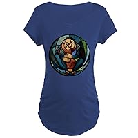 Maternity T-Shirt (Dark) Stained Glass Mother and Child