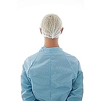 Ansell BBC-W BioClean Bouffant Cap, Non-Sterile, White (Pack of 1000)
