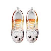 Artist Unknown Cute White Chihuahua Dog Print Men's Casual Sneakers