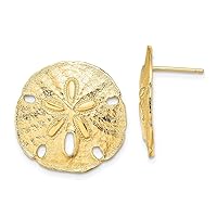 14k Gold Sand Dollar High Polish Post Earrings Measures 19.8x19.9mm Wide Jewelry for Women