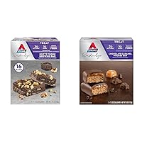 Atkins Endulge Nutty Fudge Brownie Bars, 16 Count and Chocolate Caramel Mousse Bars, 5 Count Bundle