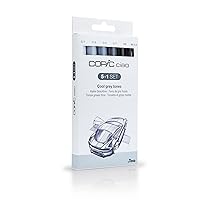 Copic Ciao Coloured Marker Pen - 5+1 Set Grey Tones, For Art & Crafts, Colouring, Graphics, Highlighter, Design, Anime, Professional & Beginners, Art Supplies & Colouring Books