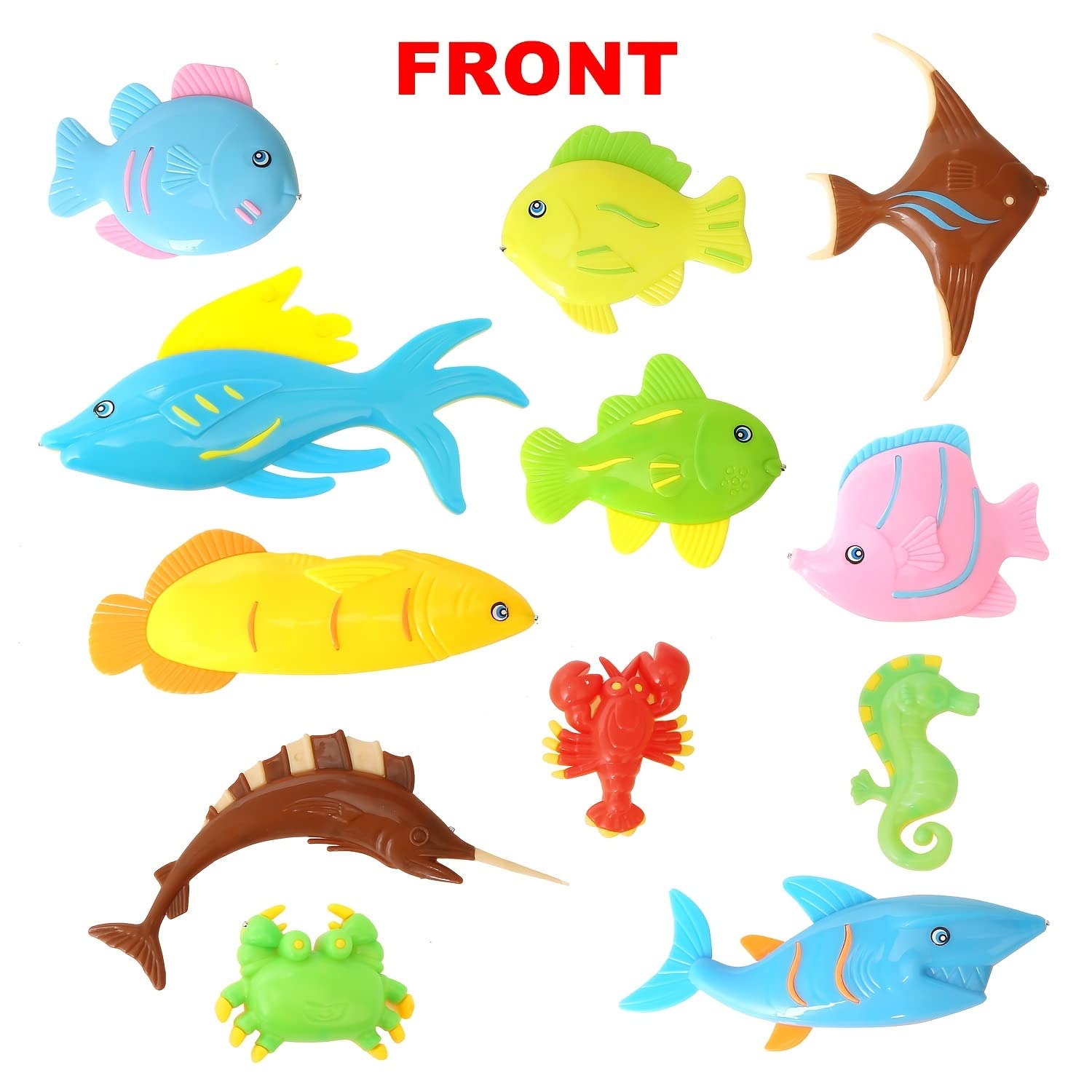 Bath Toys for Kids - Magnetic Fishing Bathtub Toys, Kiddie Water Bath Toys with Pole Rod Plastic Floating Fish Toddler Colorful Ocean Sea Animals, Bath Toy, Pool Toys, Bath Toys for Toddlers 1-3 Gifts