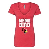 Illinois State Redbirds T-Shirt - Mama Bird - Women's V-Neck Tee/Heather Red/XL