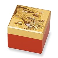 Mitani M17260-7 Yamanaka Lacquerware Storage Box, Gold, 3.1 inches (8 cm), Yamanaka Coating, Foil Crafts, Princess, Small Box, Thousand Years Picture Scroll