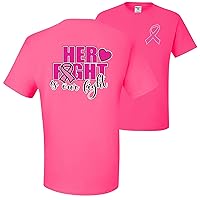 Her Fight is Our Fight Breast Cancer Awareness Front&Back Mens T-Shirts