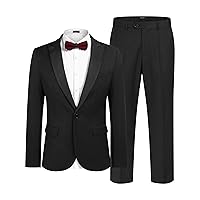 COOFANDY Men's Tuxedo Suits 2 Piece Wedding Blazer One Button Peak Lapel Suit Jacket Dress Pants for Dinner,Prom,Party