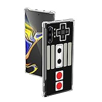 Game Case for Note 10 Plus,Hard PC+TPU Bumper Clear Protective Case Compatible with Samsung Galaxy Note 10 Plus 2019 6.8in - Black Retro Game
